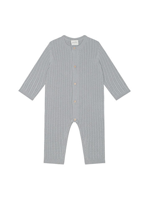 Antebies Gri Triko Uzun Kollu Bebek Patiksiz Tulum