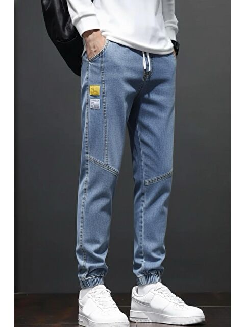 Oksit Reax Joss Beli ve Paçası Lastikli İpli Jogger Kesim Erkek Jean Pantolon - S000362757-17234