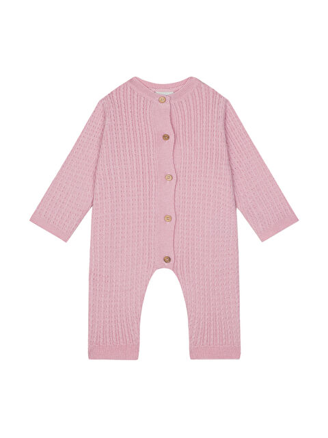 Antebies Pembe Triko Uzun Kollu Kız Bebek Patiksiz Tulum