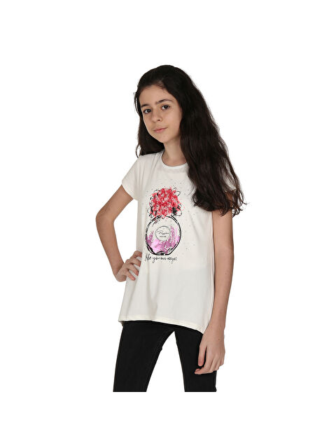 Toontoykids Kız Çocuk Parfüm Nakışlı T-Shirt