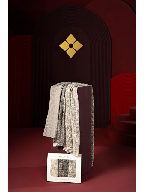 Jawel Kadın Müslin Şal Paketi Krem (Degrade-Petra-Tyana) - S000504121-23173