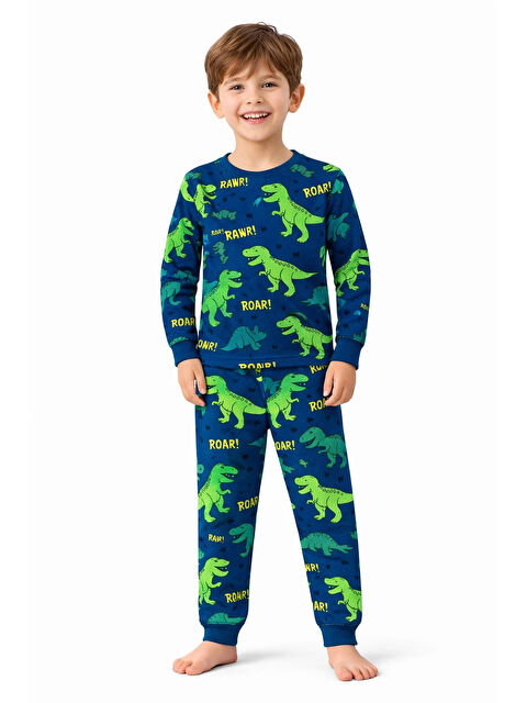 Myhanne Rawr Dinozor Desenli Erkek Çocuk Pijama Takımı 51349 - S000492693-17234