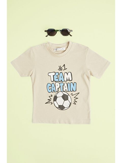Fullamoda Team Captaın Yazı Baskılı Erkek Çocuk Tişört
