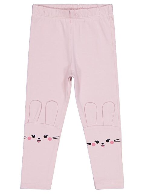 Civil Girls Tavşan Nakışlı 2-5 Yaş Tayt - Pembe 5-6 Yaş - S000466650-20028