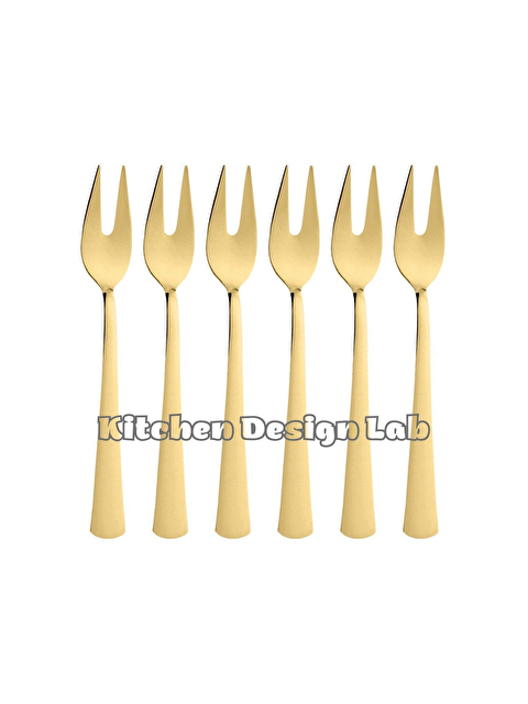 Kitchen Design Lab Gold Limon Ve Fondü Çatalı, Gold 6'lı Kutulu Çatal Takımı - S000439859-20076