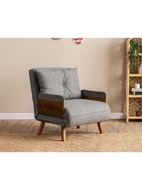 Pafu Cosmo Tekli Katlanır Yataklı Koltuk - Keten Açık Gri