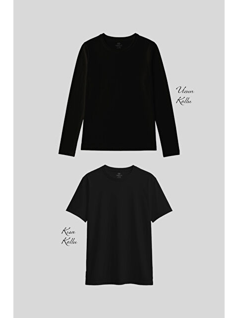 Tommylife Basic O Yaka 2li Paket Siyah Kadın T-Shirt - S000498310-19351