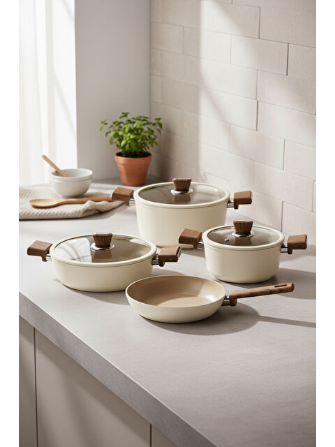 BERNARDO Mayasa 7 Parça Seramik Tencere Seti Fil Dişi