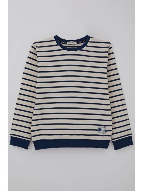 Breeze Erkek Çocuk Sweatshirt Arma Detaylı Ekru (4-10 Yaş)