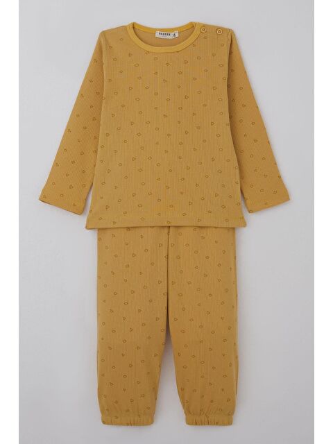 Breeze Erkek Bebek Pijama Takımı Minik Geometrik Desenler Hardal Sarı (9 Ay-3 Yaş) - S000527033-20074