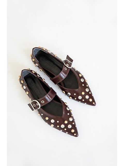 Straswans Aqua  Kadın  Drop  Detay  Deri  Babet Bordo - S000513170-19951