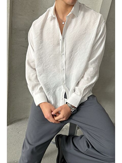 HYMAN Erkek Oversize Modal Gömlek - S000515495-20063