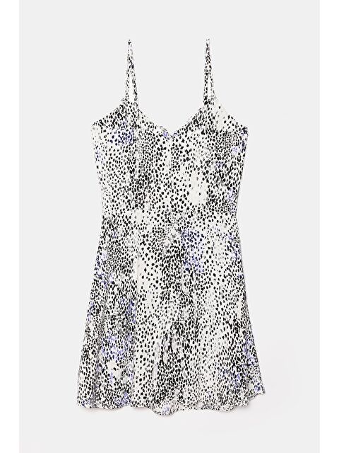 Saade Ekru A Kesim Bağlama Detaylı Mini Dokuma Elbise - Viskon - S000497525-19965