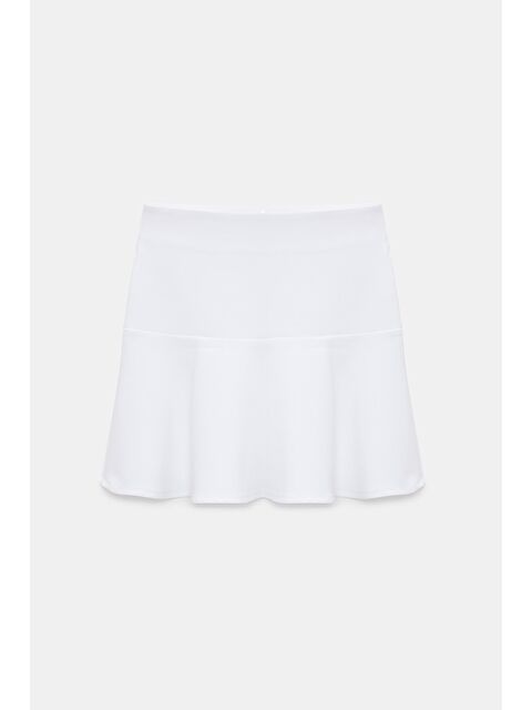 Saade Beyaz Kadın A Kesim Normal Bel Volanlı Dokuma Mini Etek - S000497526-20063