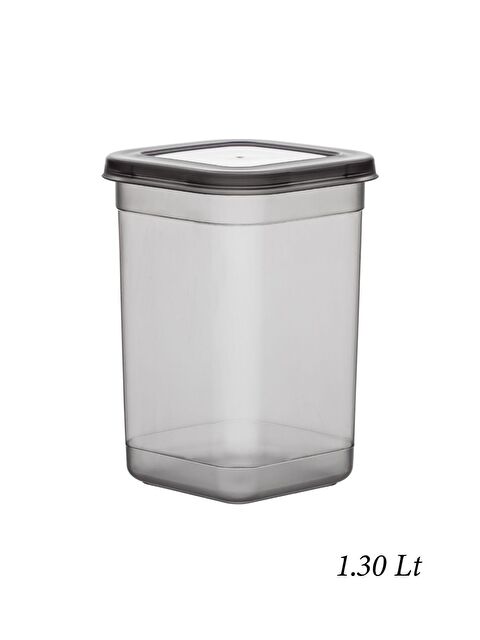 Porsima 431-GR 12 li Çok Amaçlı Kapaklı Etiketli Gıda Erzak Bakliyat Saklama Kabı Seti 1.30 Lt - Gri - S000154567-17308