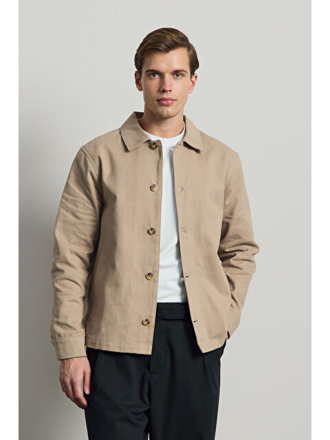 Danger Erkek Relaxed Pamuklu Ceket Vizon - S000504592-26429