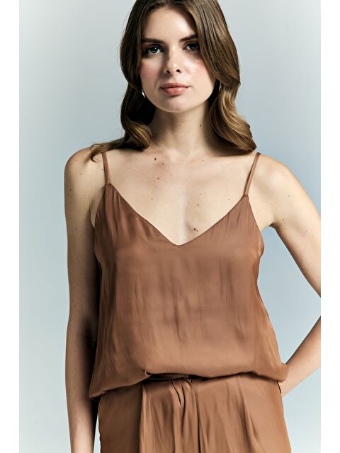 SATEEN Tosca Askılı Bluz - Tarçın - S000531611-19956