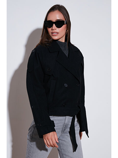 Lela Pamuklu Regular Fit Yumuşak Dokulu Kaşe Kısa Kaban 6810286 - S000424916-19351