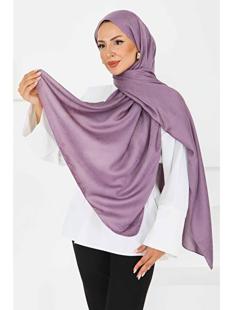 Tofisa Etnik Monagram Şal Mürdüm - 27592 - S000439485-20036