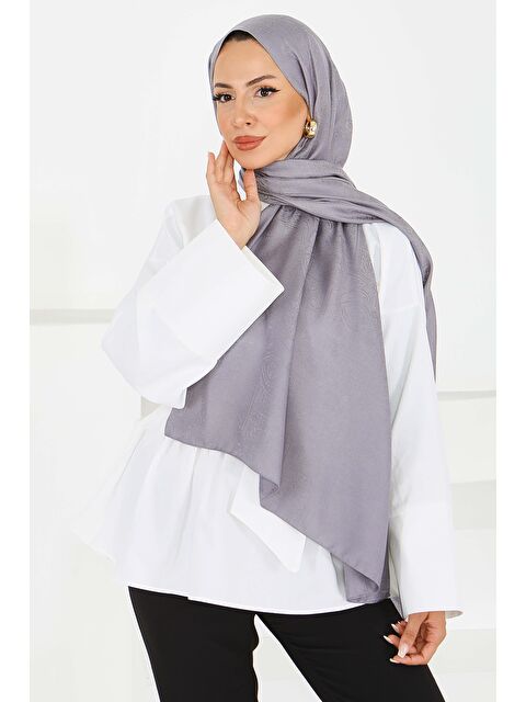 Tofisa Etnik Monagram Şal Gri - 27592 - S000439485-20600