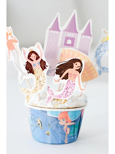 Le Mabelle Çok Renkli Deniz Altı Temalı 8'li Kürdan Pasta Süsü - S000487568-23173