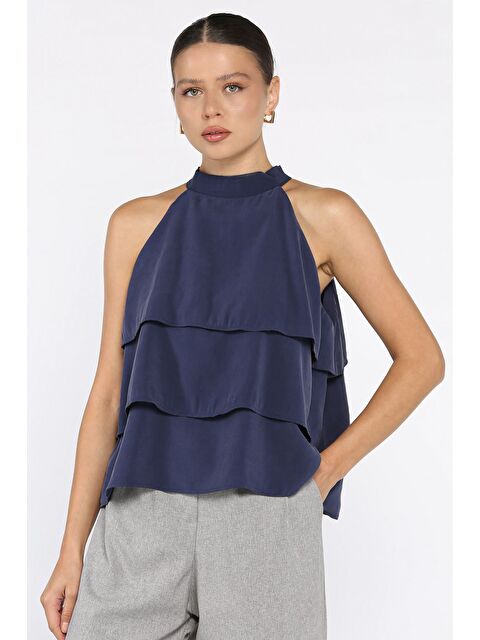 Gülseli Sıfır Kol Kat Kat Kadın Bluz - S000445247-21164