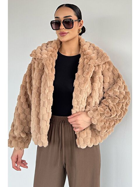 Gülseli Kadın İç Astarlı Pelüş Mont - S000482883-19966