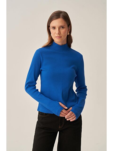 ALLDAY Saks-Parmaklıklı Balıkçı Yaka Body - S000518674-23710