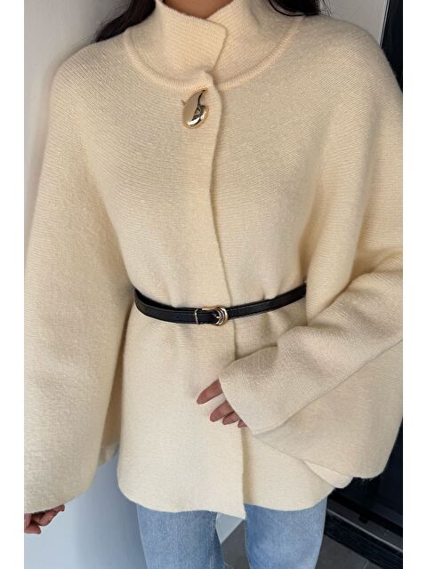 Gülseli Kemerli Triko Panço - S000482887-19966