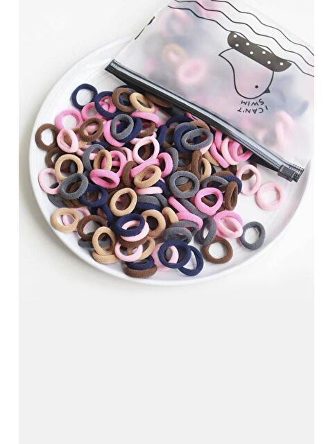 New Obsessions 100 Adet Havlu Lastik Mini Toka Seti Çantalı Paket - S000481162-27074