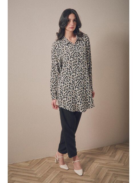 Fullamoda Leopar Desenli Palazzo Takım - S000145459-19351