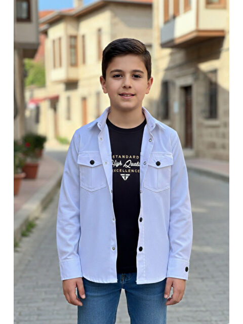 Pina Kids Erkek Çocuk Çıtçıtlı Gömlek Tişört Üst Takım - S000517383-20063