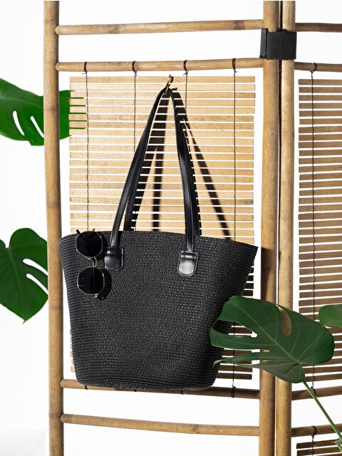 Luminos Butik Siyah Hasır Çanta  CNT2005 - S000367468-15542