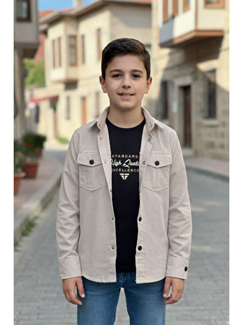 Pina Kids Erkek Çocuk Çıtçıtlı Gömlek Tişört Üst Takım - S000517383-19928