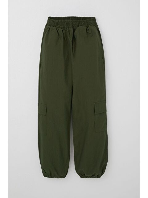 Breeze Kız Çocuk Paraşüt Jogger Paça Pantolon Kargo Cep Haki Yeşil (7-12 Yaş) - S000365609-18547