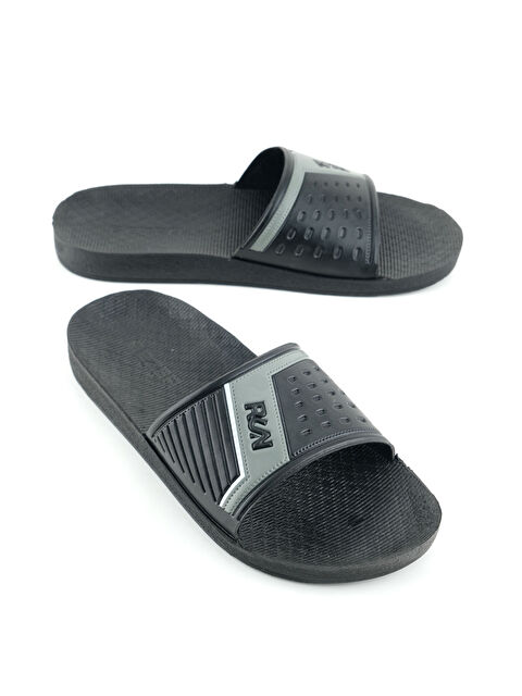 Gezer Erkek Yazlık PU Taban Suni Deri Islak Zemine Uygun Ev Bahçe Havuz Plaj Terlik - S000368358-19351