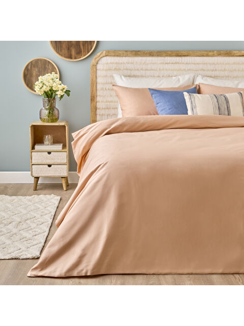Bella Maison %100 Pamuk Saten Supreme Çift Kişilik Nevresim Seti Somon (200x220 cm) - S000345182-24085