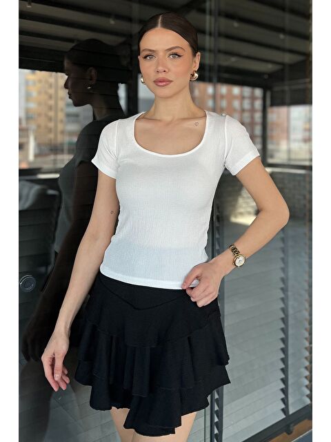 Gülseli Kadın Kare Yaka Bürümcük Bluz - S000373225-19966