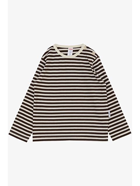 Breeze Erkek Bebek Uzun Kollu Tişört Patlı Çizgili Koyu Kahve (9 Ay) - S000152216-29704