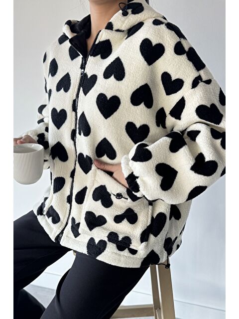 Gülseli Kadın Kapüşonlu Ön Fermuarlı İç Astarlı Polar Mont - S000470147-19966