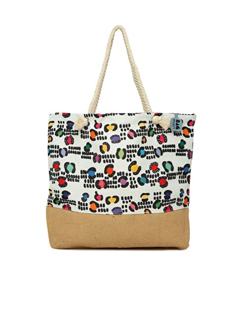 Bagmori Baskılı Jüt Garnili Plaj Çantası - S000420736-23173