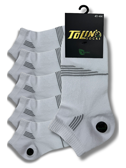 Tolin Erkek 12 li Beyaz Bambu Patik Çorap Seti 10536 - S000268696-20063