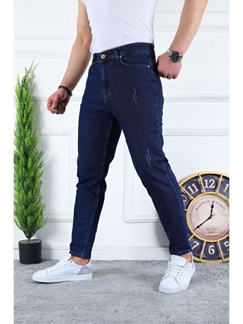 Comstar Erkek Elastanlı Jean Boyfriend Denim Lacivert Jean Pantolon