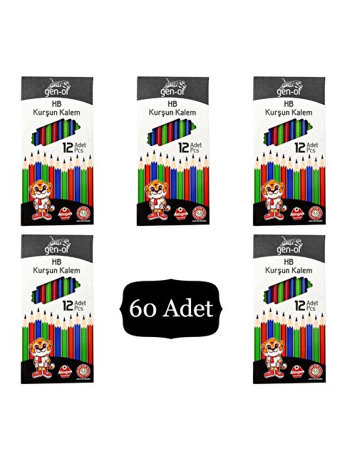Gen-Of HB Köşeli Kurşun Kalem (GEN-6000) 60 Adet - S000227704-27074