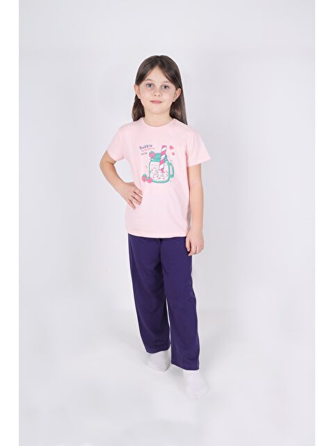 Koza İç Giyim Kız Çocuk Pamuklu Kısa Kollu Baskılı Pijama Takımı - S000426453-2462