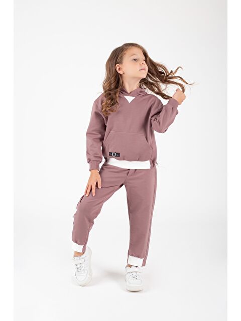 Mnk Baby & Kids Kız Çocuk Kanguru Cepli Beli Lastik Detaylı Günlük Eşofman Takımı M00754 - S000447852-20042