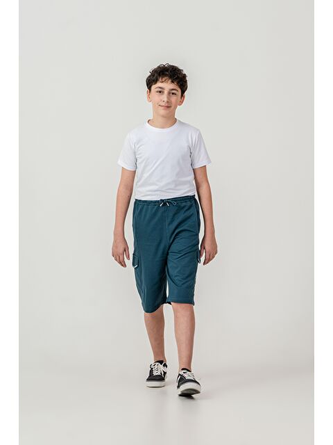 Mışıl Kids Çift Kargo Cepli Cep Kapakları Reflektör Baskılı Erkek Çocuk Şort - S000513716-19416