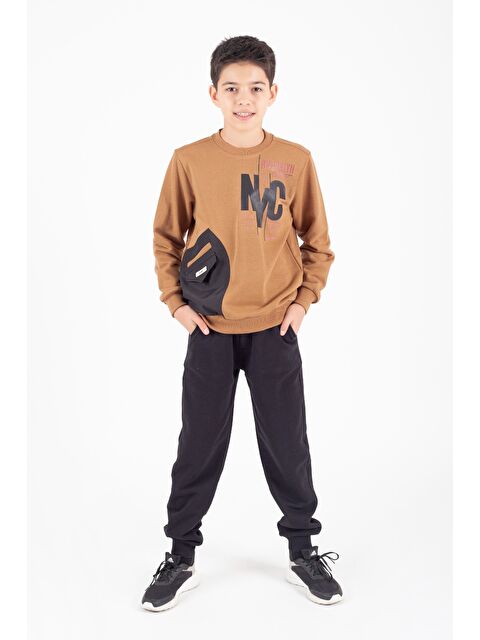 Mnk Baby & Kids Erkek Çocuk Cep Detaylı Baskılı Eşofman Takımı M00756 - S000447854-19413