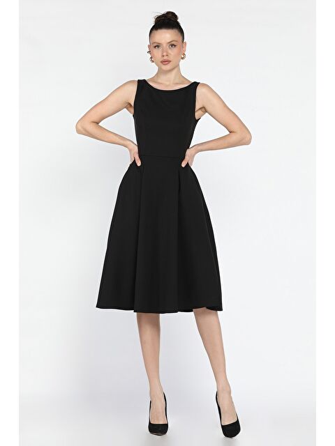 Gülseli Kadın Fermuarlı Cepli Kolsuz Elbise - S000373232-19351