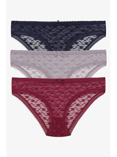 Koza İç Giyim Kadın 3'lü Dantelli Külot - S000249785-37342